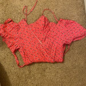 Pink V-Neck Romper